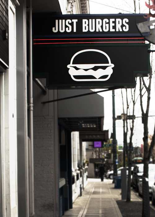 Just Burgers Street Sign