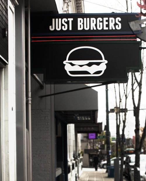 Just Burgers Street Sign